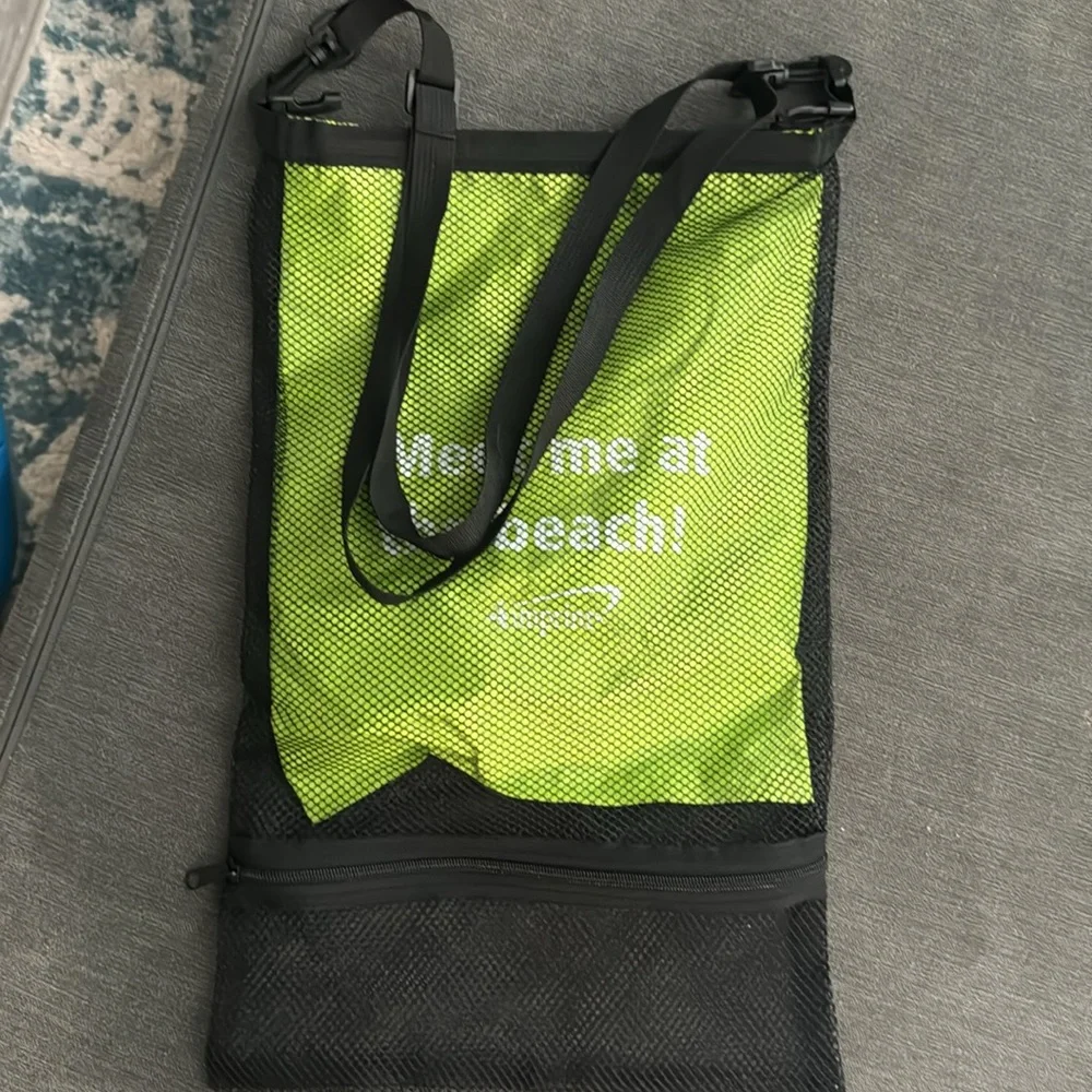 Green Mesh Beach Tote Bag